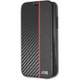 BMW Carbon Red Stripe Book чохол для iPhone XR - чорний