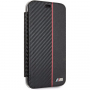 BMW Carbon Red Stripe Book чохол для iPhone XR - чорний