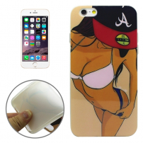 Захисна панель / футляр з прозорим ободком рамочкою для Apple iPhone 6S / 6 - сексуальна дівчина в бейсболці