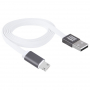 HAWEEL кабель для синхронізаціїї та заряду з двійним 2 в 1 USB-A / Lightning micro USB роз'ємом для Apple та інших пристроїв - 1 m - білий