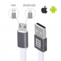 HAWEEL кабель для синхронізаціїї та заряду з двійним 2 в 1 USB-A / Lightning micro USB роз'ємом для Apple та інших пристроїв - 1 m - білий