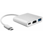 3 в 1 перехідник з USB-C на HDMI + USB 3.0 + USB-C для iPad / MacBook - сріблий