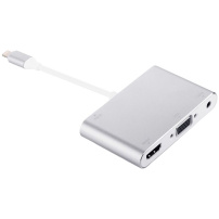 Редукція 8pin Lightning male на HDMI / VGA / audio female для iPhone / iPad - срібло