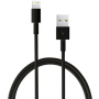 USB-A / Lightning кабель для синхронізації та зарядки для iPhone / iPad / iPod / AirPods - 2 м - чорний