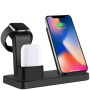 3в1 бездротова настільна зарядка для iPhone / Apple Watch / Airpods - чорний