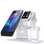 Підставка для зарядки Bestand 3in1 для Apple Watch / AirPods та швидкої бездротової зарядки iPhone - срібляста