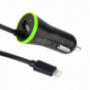 HAWEEL зарядний пристрій в автомобіль (2.1A) lightning / 8pin з'єднувач - 1.2 м чорний