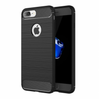 Стійка пластикова панель в стилі вуглецевого волокна для Apple iPhone 8 Plus / 7 Plus - чорна