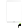 Переднє сенсорне скло (touch screen) для Apple iPad mini 3 з кнопкою Home Button та клеем - TOP якість - білий
