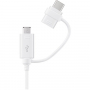 Oригінал Samsung датовий кабель та зарядки USB-A / USB-C / micro USB - 1,5 m - білий
