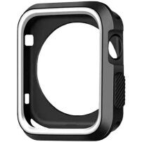 Захисний сіліконовий чохол для Apple Watch 42mm - чорний - білий