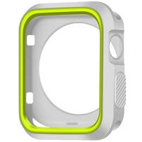 Захисний сіліконовий чохол для Apple Watch 42mm - біло - зелений