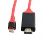 Високовшидкісний кабель 4K HDMI male / USB-C для iPhone / iPad / MacBook - 2 m - червоний