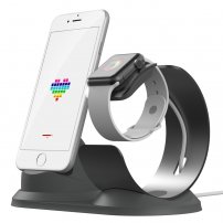 Алюмінієва зарядочна станція для Apple Watch a iPhone - сірий