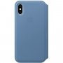 Apple Folio шкіряний фліп чохол для iPhone XS - синя волошка