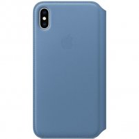 Apple Folio шкіряний фліп чохол для iPhone XS Max - синя волошка