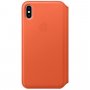 Apple Folio шкіряний фліп чохол для iPhone XS Max - темно-оранжевий