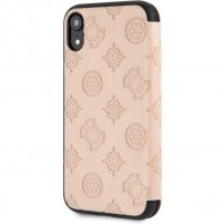 Guess Debossed Peony фліп чохол для iPhone XR - бежевий