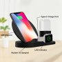 3в1 швидка бездротова зарядочна станція для iPhone / Apple Watch / Airpods - чорний