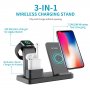 3в1 бездротова настільна зарядка для iPhone / Apple Watch / Airpods - чорний