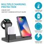 3в1 бездротова настільна зарядка для iPhone / Apple Watch / Airpods - чорний