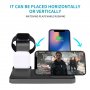3в1 бездротова настільна зарядка для iPhone / Apple Watch / Airpods - чорний
