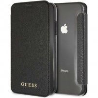 Guess Iridescent Book шкіряний фліп чохол для iPhone XR - чорний